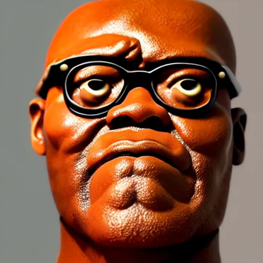 Image similar to uhd statue of samuel l. jackson made entirely of smoked salmon