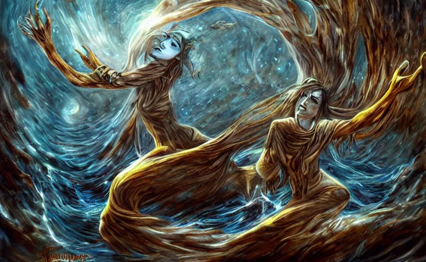 Image similar to the dream vortex consumes the hope of mankind, high fantasy, art, deviant art, painting, detailed, faces