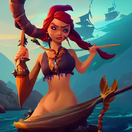 Image similar to jack the pirate mermaid on sea of thieves game avatar hero, behance hd by jesper ejsing, by rhads, makoto shinkai and lois van baarle, ilya kuvshinov, rossdraws global illumination