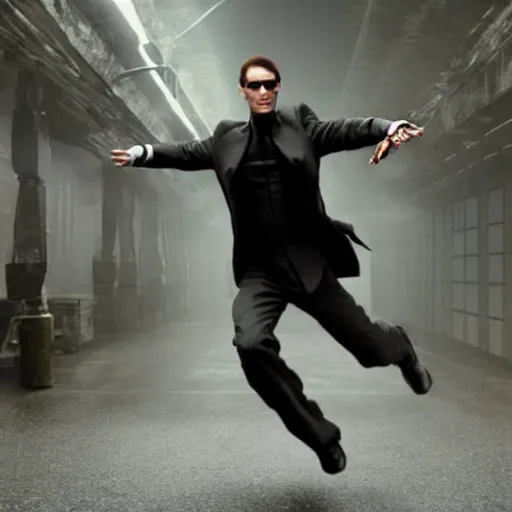 Image similar to Live Action Still of Jerma in The Matrix, real life, hyperrealistic, ultra realistic, realistic, highly detailed, epic, HD quality, 8k resolution, body and headshot, film still