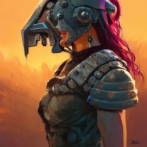 Image similar to cyberpunk viking helmet mask warrior goddess robot ninja fantasy, art gta 5 cover, official fanart behance hd artstation by jesper ejsing, by rhads, makoto shinkai and lois van baarle, ilya kuvshinov, ossdraws