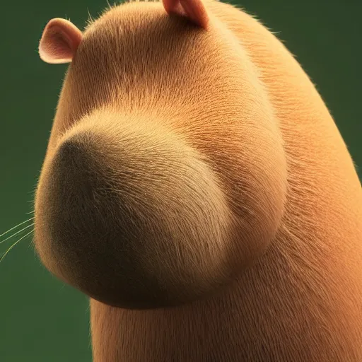 Image similar to an adorable capybara by pixar, octane render, new contemporary art