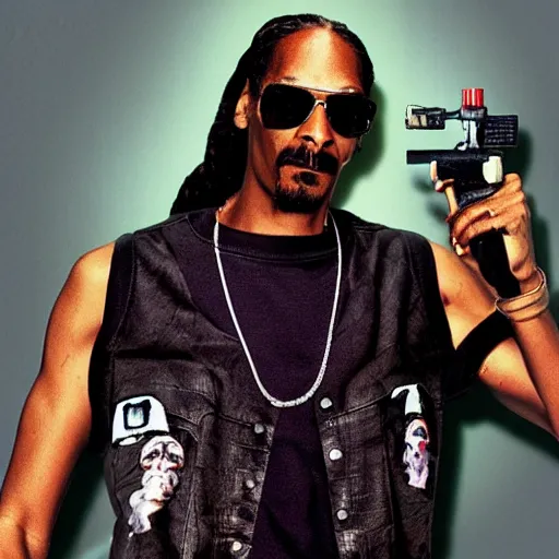 Image similar to snoop dogg as the terminator