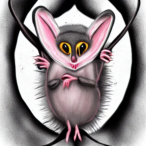 Prompt: vampire possum, digital art