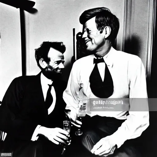 abraham lincoln and john f. kennedy sharing a beer in | Stable ...
