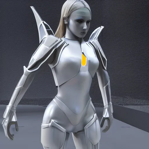 Prompt: futuristic angel wearing high tech armor, rendered in unreal engine, ultra realistic, 4k