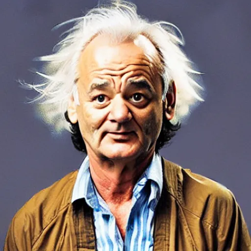 Prompt: bill murray as doctor emmett brown