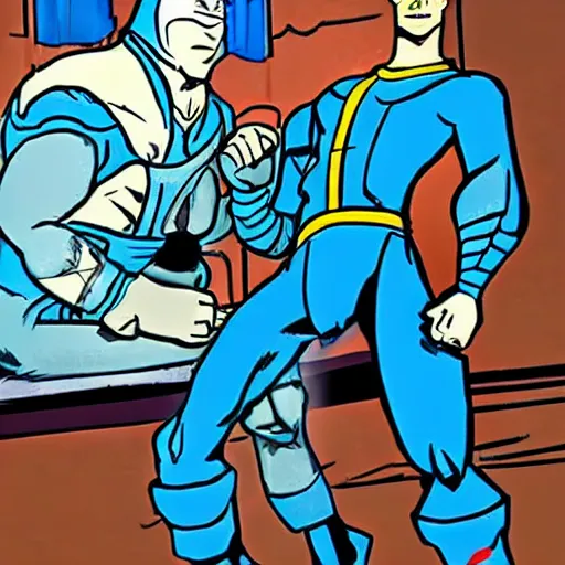 Prompt: subzero from mortal kombat in the style of tintin, comic