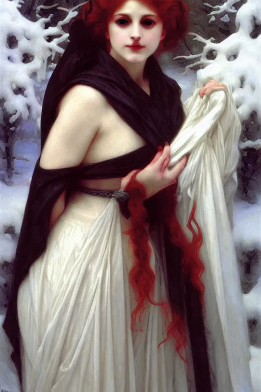 Image similar to snow queen evil demon, painting by rossetti bouguereau, detailed art, artstation