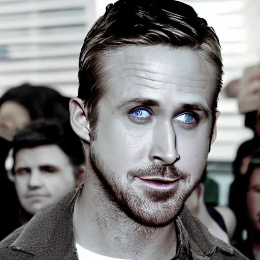 Image similar to ryan gosling, surprised, mouth open