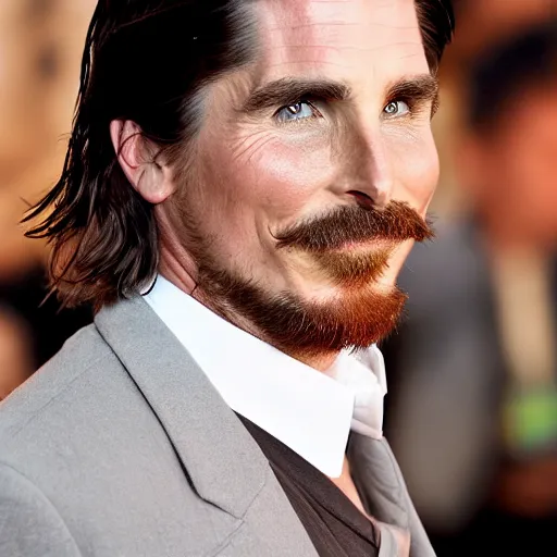 Image similar to full face profile view of Christian Bale