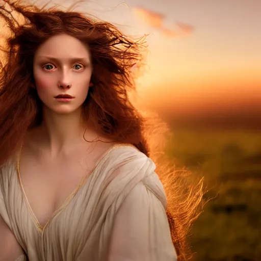 Prompt: photographic portrait of a stunningly beautiful renaissance female surrounded by flowing hair, in soft dreamy light at sunset, contemporary fashion shoot, by edward robert hughes, annie leibovitz and steve mccurry, david lazar, jimmy nelsson, breathtaking, 8 k resolution, extremely detailed, beautiful, establishing shot, artistic, hyperrealistic, beautiful face, octane render