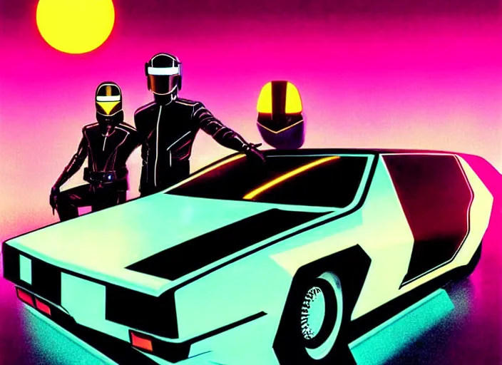 Prompt: knight rider, 1 9 8 2, futuristic style, ultra neon, synthwave, technology, daft punk