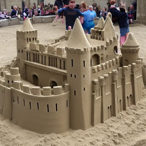 Prompt: full - size tower of london sandcastle