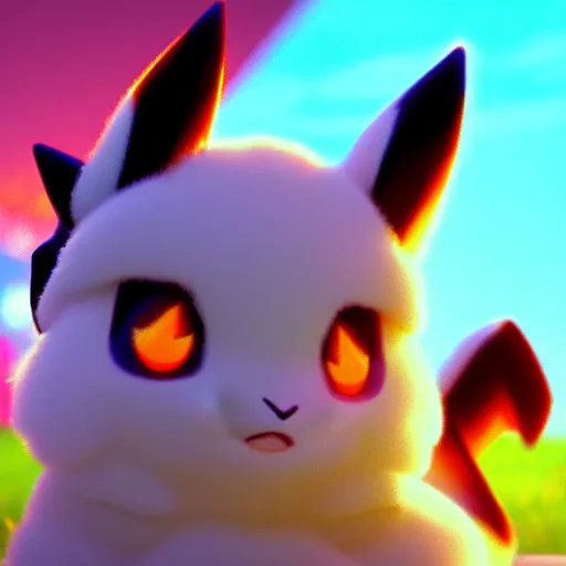 Prompt: real life Pokemon, cute!!!, fluffy!!!, adorable!!!, ultra realistic!!!, golden hour, sharp focus, volumetric lighting