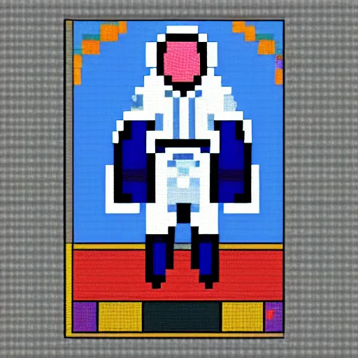 Image similar to pixel art of an astronaut