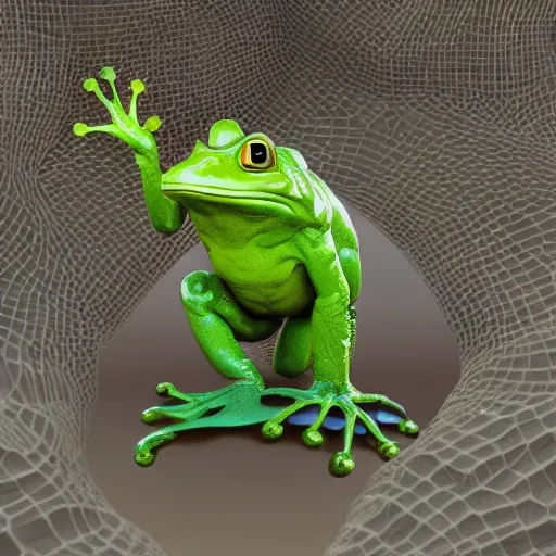 Image similar to hyperrealistic mixed media image of a!! alex jones!! as a frog, stunning 3 d render inspired art by xiang duan and thomas eakes, perfect symmetry, realistic, highly detailed attributes and atmosphere, dim volumetric cinematic lighting, 8 k octane extremely hyper - detailed render, post - processing, masterpiece,