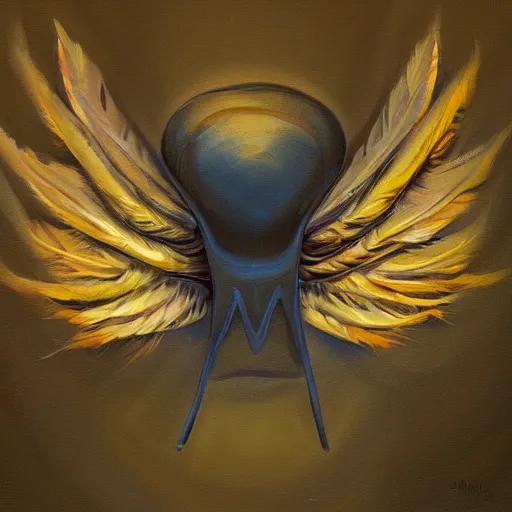 Prompt: snail with wings and feathers, in flight, oil painting, artstation, dramatic lighting, symmetry, beautiful