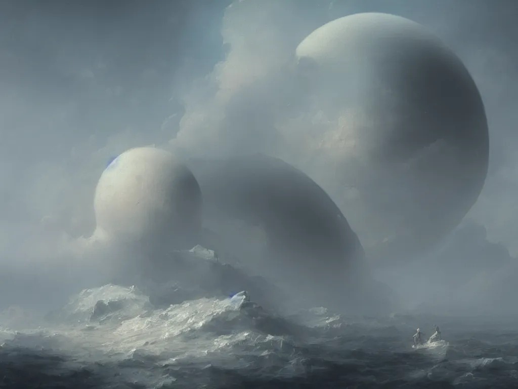 Prompt: The Universe is a spheroid region 705 meters in diameter, by Ivan Aivazovsky and Art Nouveau, 4k, octane render