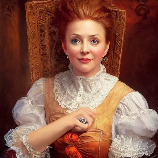 Image similar to portrait of a european woman ( 3 5 ) from the european union ( eu ) in 2 0 2 1, an oil painting by ross tran and thomas kincade