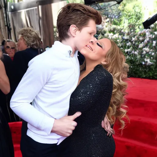 Image similar to mariah carey hugs tom holland