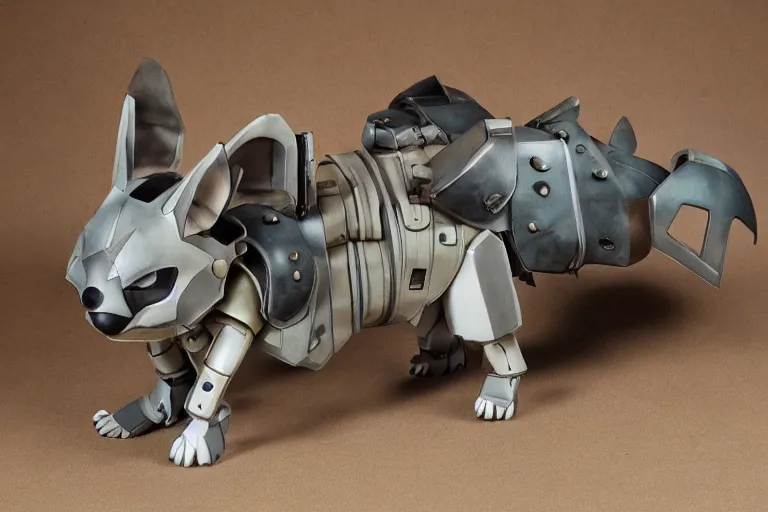 Image similar to heavily armoured mechanical corgi by studio ghibli