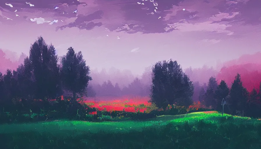 Prompt: landscape in the style of Alena Aenami