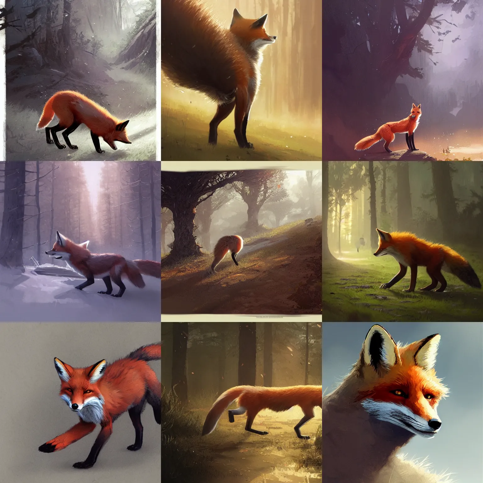 Prompt: a fox, by stanley lau and greg rutkowski, illustration, sharp focus
