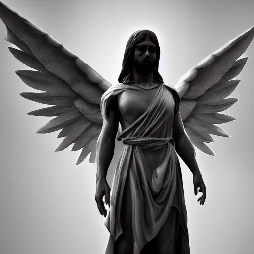 Image similar to biblical angel invaders 4 k path traced high definition detailed artstation realistic trending dramatic lighting light and dark contrast