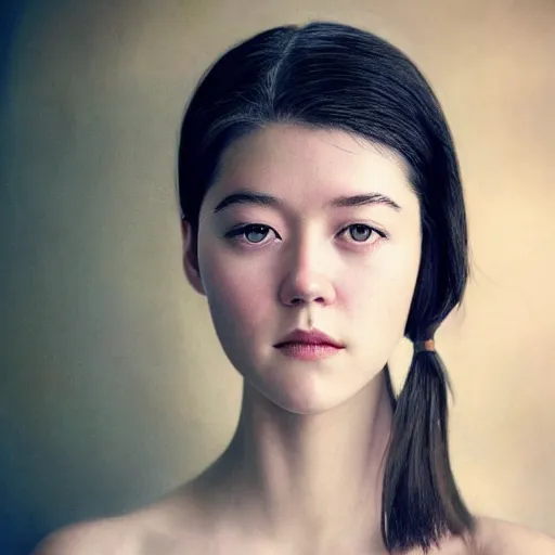 Image similar to a masterpiece portrait photo of a beautiful young woman who looks like a chinese mary elizabeth winstead, symmetrical face