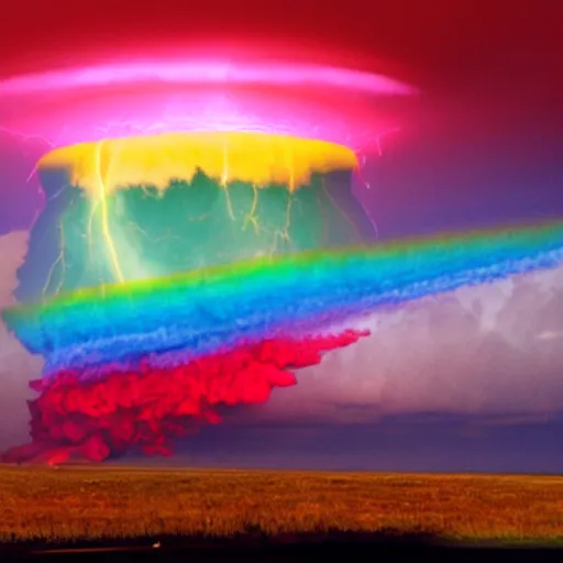 Image similar to rainbow nuclear explosion