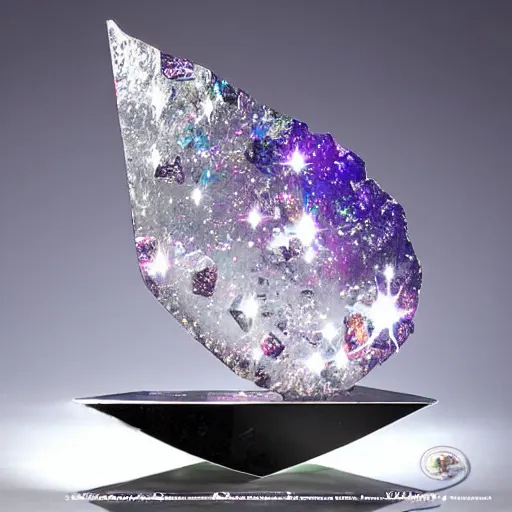 Prompt: abstract carved crystal sculpture of a galaxy