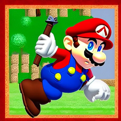 Image similar to mario im the legend of zelda