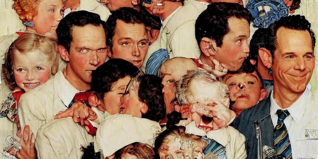 Image similar to Paul Rudd painted by Norman Rockwell