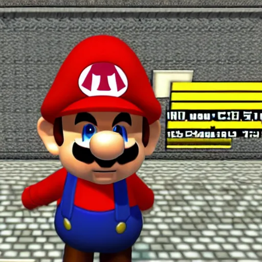 Prompt: lieutenant columbo in Super Mario 64, in game screenshot