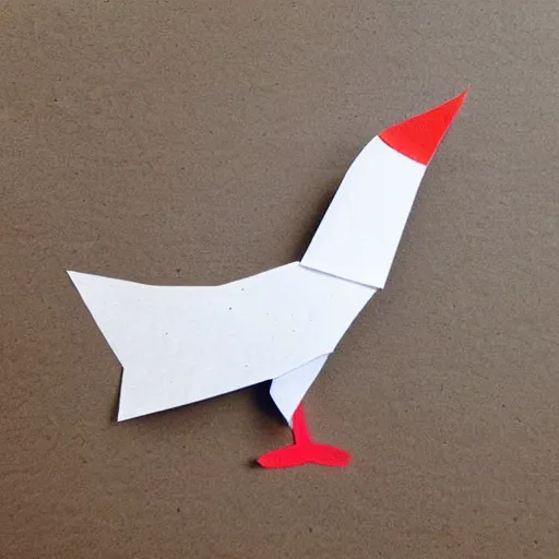 Prompt: minimaliatic bird, application made of handmade paper,