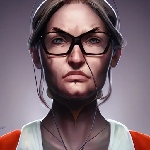 Image similar to gordon freeman as a woman, hd shot, concept art, artstation, comic style, by artgerm and jakub rozalaki