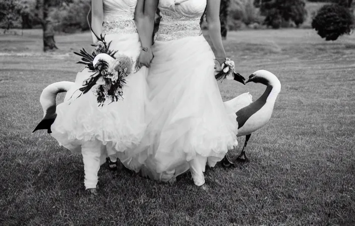 Image similar to lesbian geese getting married