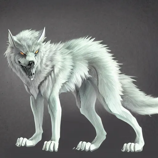 Prompt: fenrir conceptual art