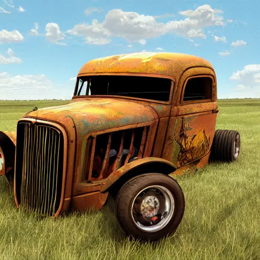 Image similar to semitruck ratrod, cgsociety