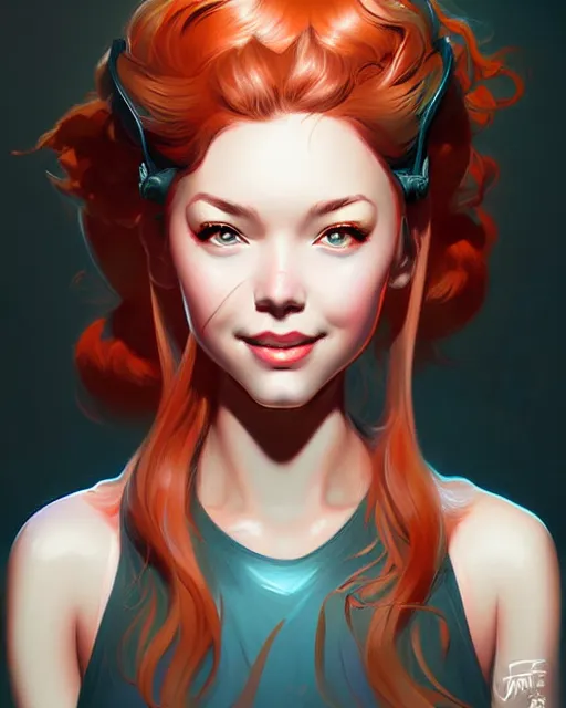 Prompt: digital art, fantasy portrait of smiling girl, by James Jean and by artgerm, by ross tran , ultradetailed, charachter design, concept art, trending on artstation,