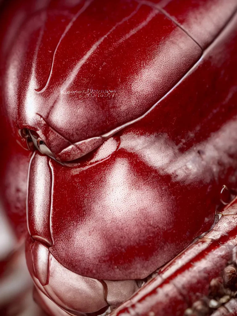 Prompt: subsurface scattering. close - up shot of a beautiful red and white beetle. insect eyes. complementary color scheme. by kechun zhang. studio photography high quality highly detailed award winning photograph by national geographic. soft volumetric light, smooth gradient.