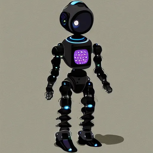 Image similar to a small human-like robot, futuristic, sci-fi, digital art, detailed