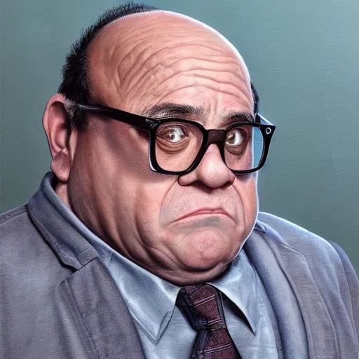 Image similar to hyperrealistic mixed media realistic sculpture of danny devito with the torso of an octopus, stunning 3 d render inspired art by xiang duan and thomas eakes, perfect facial symmetry, hyper realistic texture, realistic, highly detailed attributes and atmosphere, dim volumetric cinematic lighting, 8 k octane detailed render, post - processing, masterpiece,