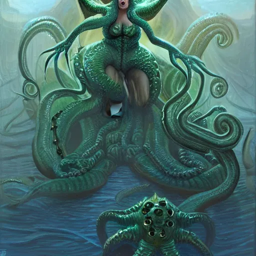 Image similar to Katy Perry as Cthulhu, closeup character art by Donato Giancola, Craig Mullins, digital art, trending on artstation