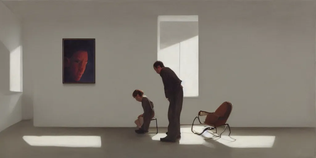 Image similar to a room wall with pictures, artwork by tim eitel