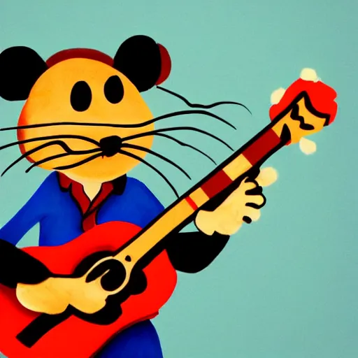 Prompt: spanish mouse with a guitar