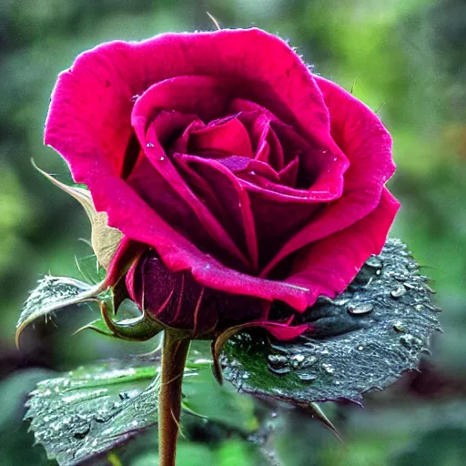 Prompt: dew on a rose