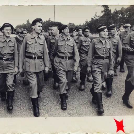 Image similar to mario as prison camp guard marching, wwii, officers uniform