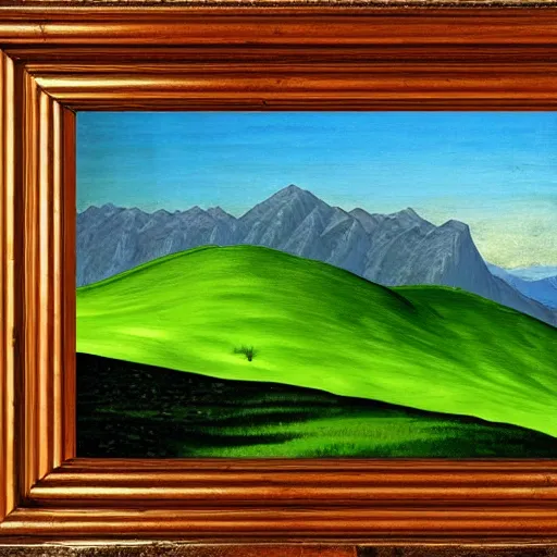 Image similar to windows xp background, medieval painting